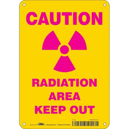 Condor Safety Sign, 10 in Height, 7 in Width, Polyethylene, Horizontal Rectangle, English, 451Z11 451Z11