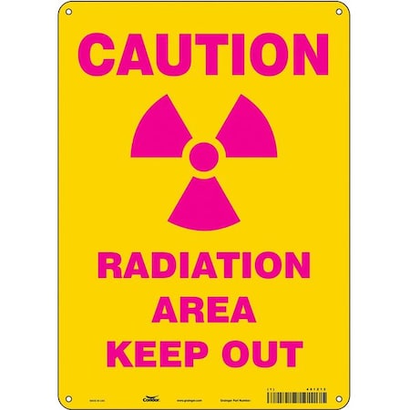 Condor Radiation Safety Sign, 14 in H, 10 in W, Polyethylene, Vertical Rectangle, 451Z12 451Z12