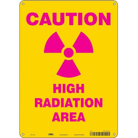 Condor Radiation Safety Sign, 14 in H, 10 in W, Polyethylene, Vertical Rectangle, 451Z46 451Z46