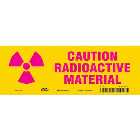 Condor Safety Sign, 3 1/2 in H, 10 in W, Vinyl, Vertical Rectangle, 451Z57 451Z57