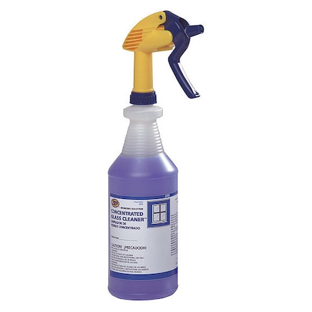 Zep Liquid Glass Cleaner, 1 qt., Clear, Blue, Rose, Bottle, 12 PK 105201