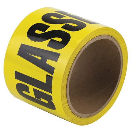 Zoro Select Safety Warning Tape, Solid, Black/Yl, 3" W, 3YTA8 3YTA8