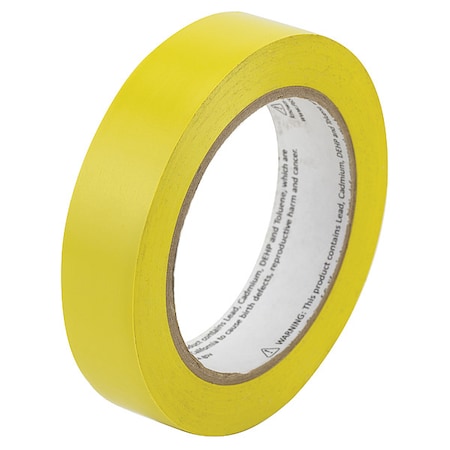 Zoro Select Aisle Marking Tape Vinyl Plastic Yellow, 1" W x 36 yd. L, 5 mil Thick VM100YL
