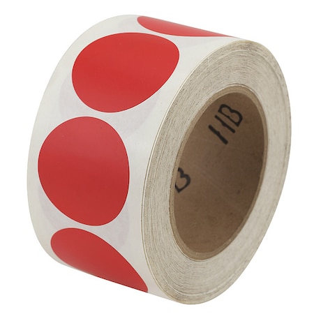 Zoro Select Die-Cut Circle Tape Vinyl Red, 2" W x 150 ft. L, 5 mil Thick MC2RD