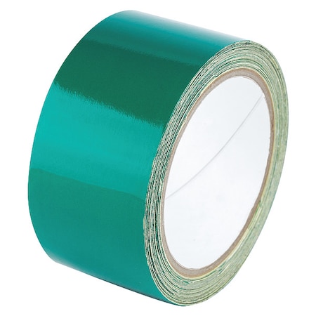 Zoro Select Reflective Safety Tape Vinyl Green, 2" W x 10 yd. L, 5.5 mil Thick RF2GN