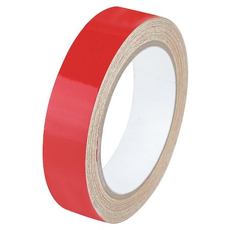 Zoro Select Reflective Safety Tape Vinyl Red, 1" W x 10 yd. L, 5.5 mil Thick RF1RD
