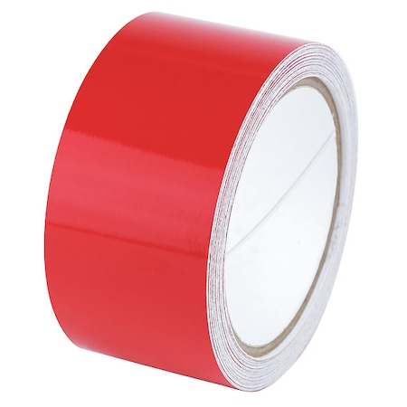 Zoro Select Reflective Safety Tape Vinyl Red, 2" W x 10 yd. L, 5.5 mil Thick RF2RD