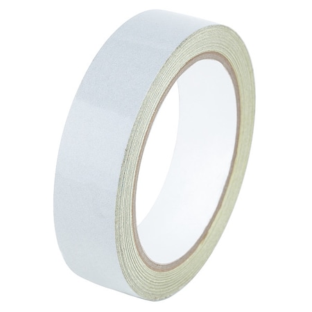 Zoro Select Reflective Safety Tape Vinyl White, 1" W x 10 yd. L, 5.5 mil Thick RF1WT