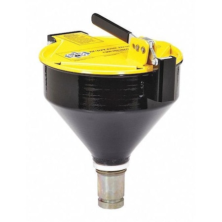 Pig Drum Funnel, Yellow, 15" H, 11-1/4" dia. DRM1127-YW-NPT