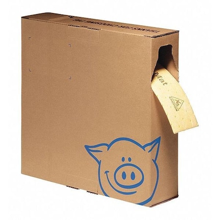 Pig Sorbent Roll, 5 gal, 4 in x 150 ft, Universal, Yellow, Polypropylene MAT4150-YW