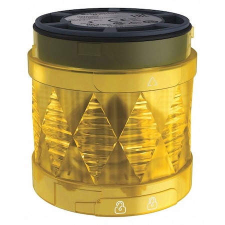 Schneider Electric Tower Light Module, 24V AC, 24V DC, Yellow, 60 mm Dia., 3 5/8 in Height, LED, XVU Series XVUC48