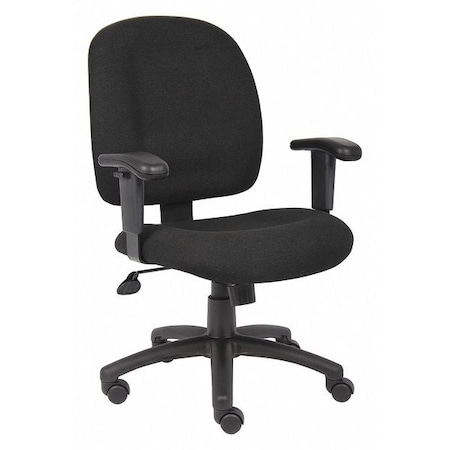 Zoro Select Fabric Task Chair, 20 1/2-, Adjustable, Black 452R13