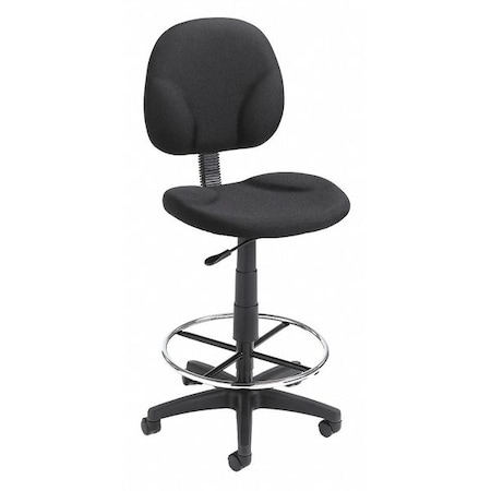 Zoro Select Fabric Drafting Chair, 31 1/2-, No Arm, Black 452R15