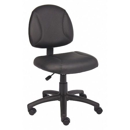Zoro Select Leather Task Chair, 24-, No Arm, Black 452R29 | Zoro