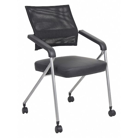 ZORO SELECT BlackTraining Table Chair, 23"W24"L35"H, Fixed, VinylSeat 452R30