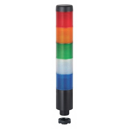 Werma Tower Light Assembly, 24V AC/DC, Blue, Clear, Green, Red, Yellow, 38 mm Dia., 243 mm Height, LED 69926075