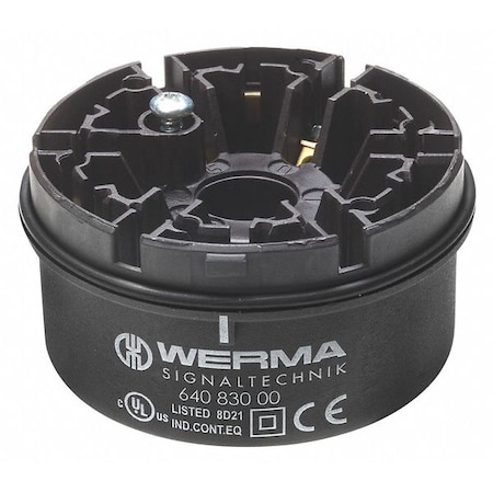 Werma Terminal Element, 12 to 230V, Black, 2 3/4 in Dia., 1 11/16 in Height, KombiSIGN 71 Series 64083000