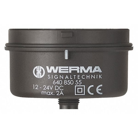 Werma Terminal Element, 10 to 31V, 6V, Black, 2 3/4 in Dia., 2 5/16 in Height, KombiSIGN 71 Series 64088000