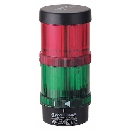 Werma Tower Light Assembly, 24V AC/DC, Green, Red, 70 mm Dia., 155 mm Height, LED, KombiSIGN 71 Series 64924004