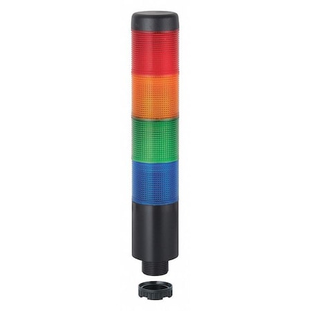 Werma Tower Light Assembly, 24V AC/DC, Blue, Green, Red, Yellow, 38 mm Dia., 209 mm Height, LED 69815075