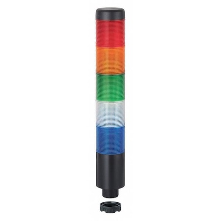 Werma Tower Light Assembly, 24V AC/DC, Blue, Clear, Green, Red, Yellow, 38 mm Dia., 243 mm Height, LED 69916075