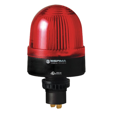 Werma Warning Light, Red, Xenon, 115V AC, 60 FPM, 2 9/32 in Dia., Panel/Conduit 20810067