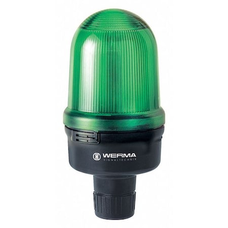 Werma Warning Light, Green, LED, 24V DC, 60 FPM, 3 7/8 in Dia., Conduit 82920755