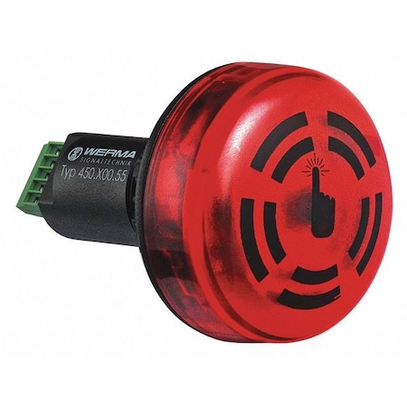 Werma Buzzer, Buzzer, Continuous/Pulse, 24V DC, 80 dB, Polycarbonate, Black, Surface, Wall Mount 45010055