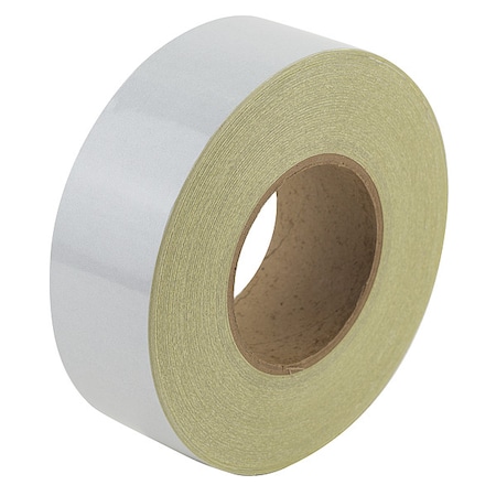 Zoro Select Reflective Safety Tape Vinyl White, 2" W x 50 yd. L, 5.5 mil Thick RF6WT