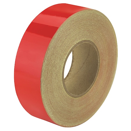 Zoro Select Reflective Safety Tape Vinyl Red, 2" W x 50 yd. L, 5.5 mil Thick RF6RD