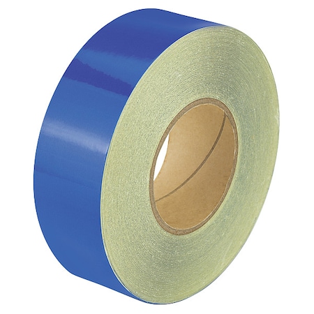 Zoro Select Reflective Safety Tape Vinyl Blue, 2" W x 50 yd. L, 5.5 mil Thick RF6BL