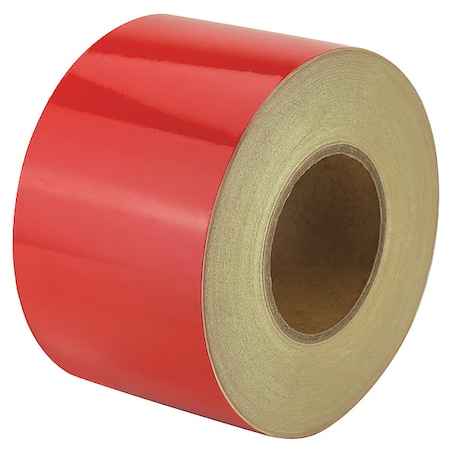 Zoro Select Reflective Safety Tape Vinyl Red, 4" W x 50 yd. L, 5.5 mil Thick RF8RD