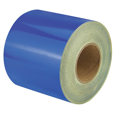 Zoro Select Reflective Safety Tape Vinyl Blue, 6" W x 50 yd. L, 5.5 mil Thick RF9BL
