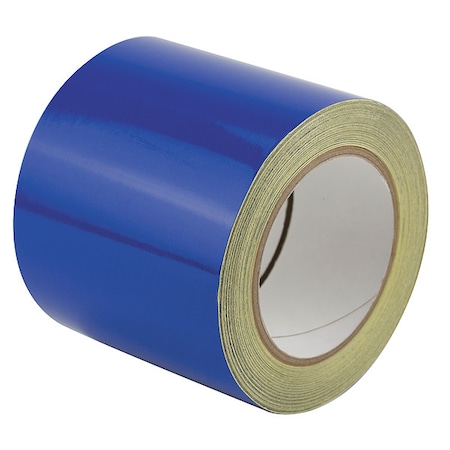 Zoro Select Floor Marking Tape vinyl 4 in W x 5.5 mil Thick ZRF4X50'BL