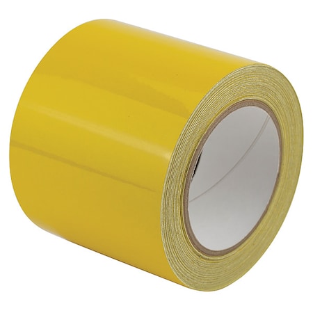 Zoro Select Floor Marking Tape vinyl 4 in W x 5.5 mil Thick ZRF4X50'YL