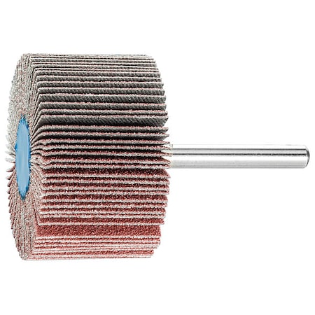 Pferd 2" x 1" Mounted Flap Wheel - 1/4" Shank - Aluminum Oxide - 80 Grit 45239