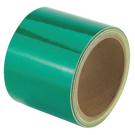 Zoro Select Reflective Marking Tape Vinyl Green, 3" W x 15 ft. L, 5.5 mil Thick 15C114