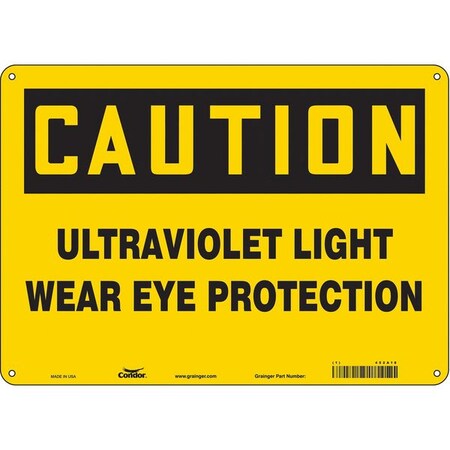 Condor Radiation Safety Sign, 10 in Height, 14 in Width, Aluminum, Horizontal Rectangle, English 452A18