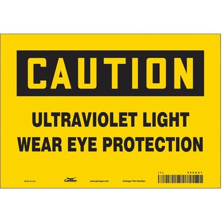 Condor Radiation Safety Sign, 7 in Height, 10 in Width, Vinyl, Vertical Rectangle, English 452A21