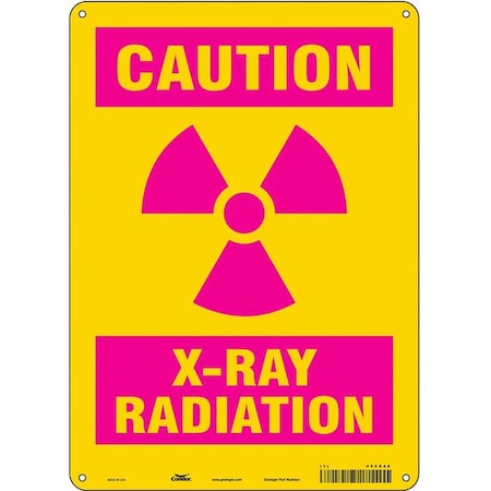 Condor Radiation Sign, 14 in H, 10 in W, Aluminum, Vertical Rectangle, 452A46 452A46