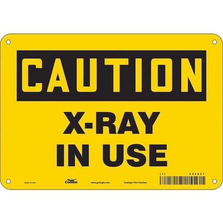 Condor Radiation Sign, 7 in H, 10 in W, Vinyl, Vertical Rectangle, 452A57 452A57