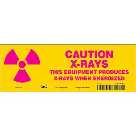 Condor Safety Sign, 3 1/2 in H, 10 in W, Vinyl, Vertical Rectangle, 452A60 452A60