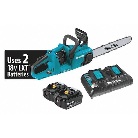 Makita 16 in L Cordless Battery-Powered Chainsaw Kit, 18 V, 5.0Ah, Battery Included XCU04PT