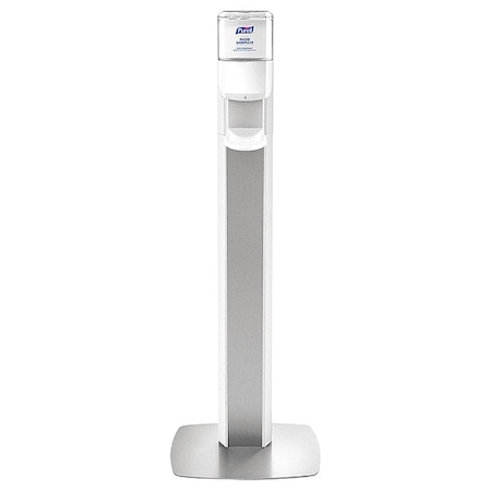 Purell MESSENGER Hand Sanitizer Dispenser, Floor Mount, White with Silver Panel (dispenser included) 7306-DS-SLV