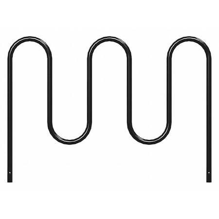 Madrax Bike Rack, Black, 36" H, 64" L, Steel QS-WP36-7-IG-B