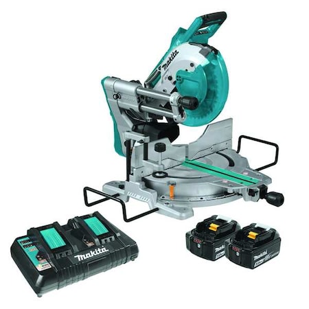 Makita Cordless Miter Saw Kit, 10 in Blade Dia., Max Blade Speed: 4,400 RPM 5/8 in Arbor Size XSL06PT