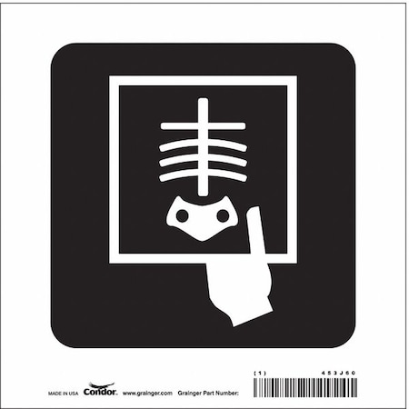 Condor Hospital Sign, 8 in W x 8 in H, Square, Vinyl, 453J60 453J60