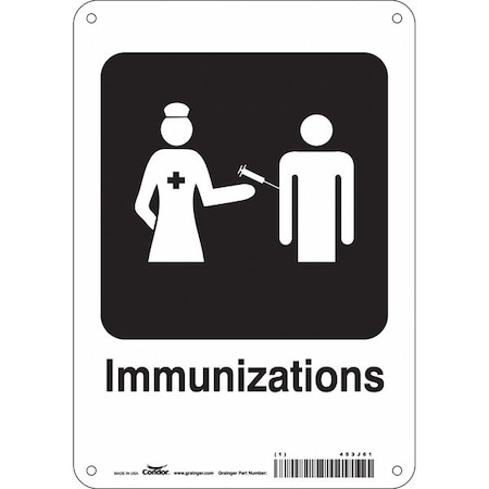 Condor Immunizations, 7 in W x 10 in H, Horizontal Rectangle, Aluminum, 453J61 453J61