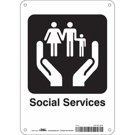 Condor Social Services, 7 in W x 10 in H, Horizontal Rectangle, Polyethylene, 453L60 453L60