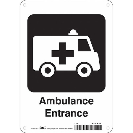 Condor Ambulance Entrance, 7 in W x 10 in H, Horizontal Rectangle, Aluminum, 453M09 453M09
